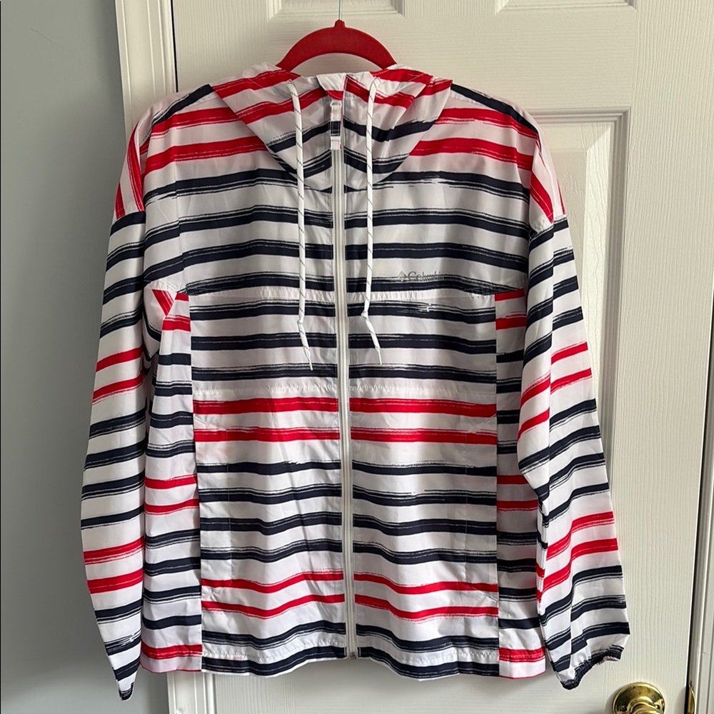 Columbia Flash Challenger Novelty Windbreaker Zip Up Jacket with Hood Size L